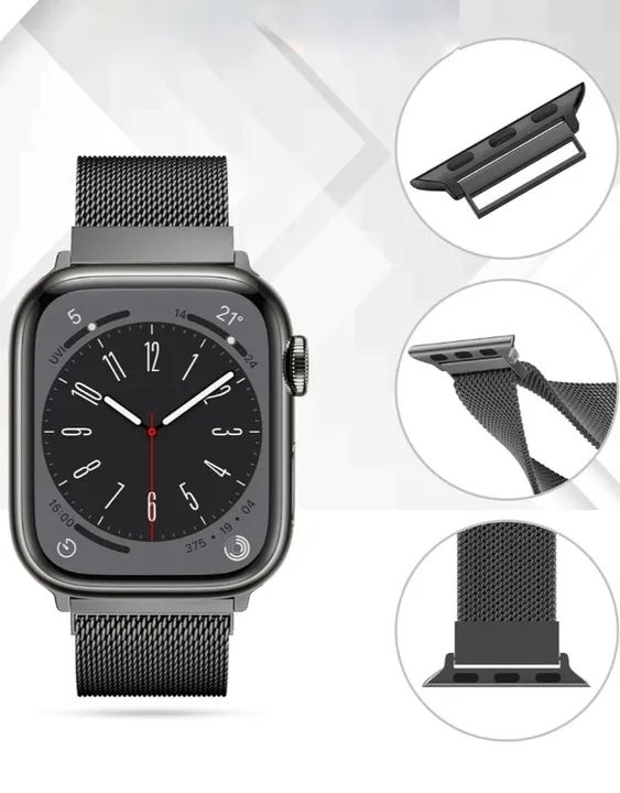 Pulseira Milanese em aço pra AppleWatch 42 a 45mm - Foto 2