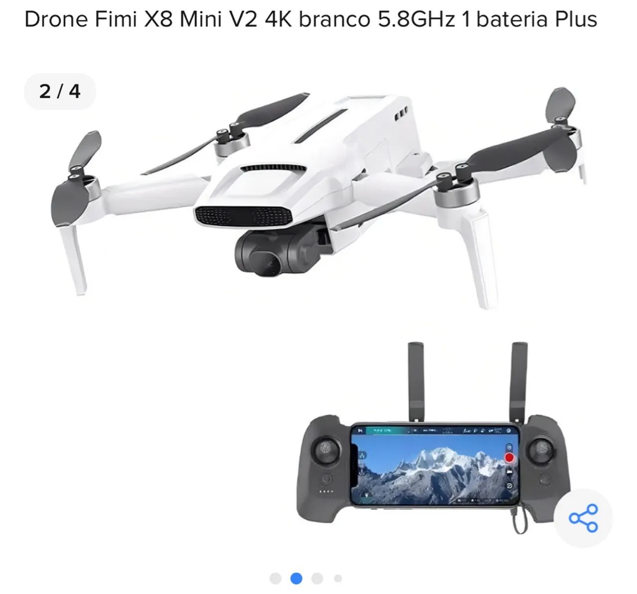 Drone Fimi X8 Mini V2 4K Branco 5.8GHz 1 Bateria Plus