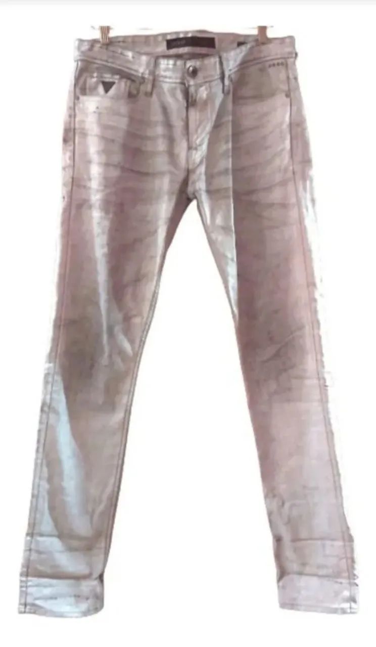 Calça masculina jeans Guess metalizada - Foto 2