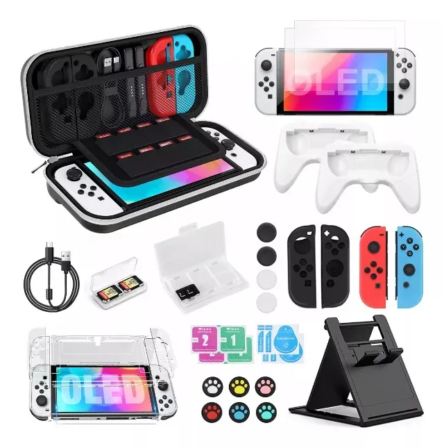 Kit Completo Nintendo Switch Oled com 34 Peças!