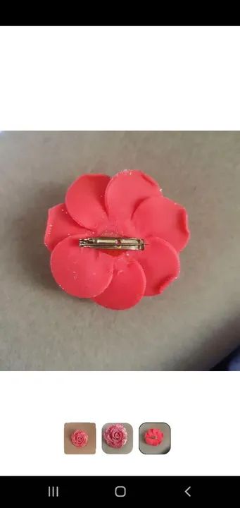 Broche Flor vermelha  - Foto 3