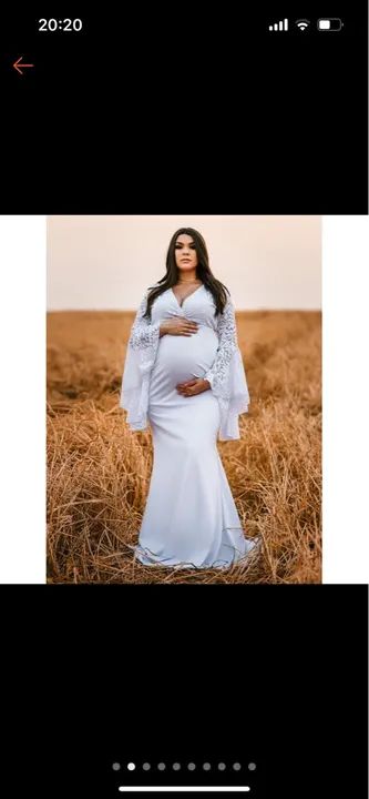 Vestido de renda branco para gestantes - Foto 2
