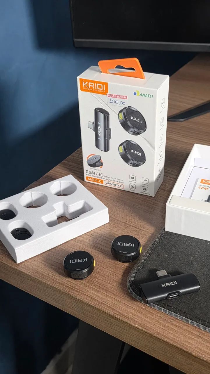 Microfone de Lapela Sem Fio Kidi KMF4-C - Foto 3