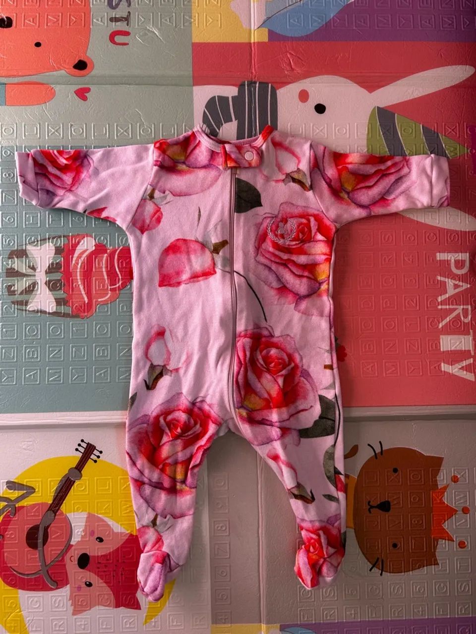 Macacão de Bebê com Estampa Floral - Laleblu