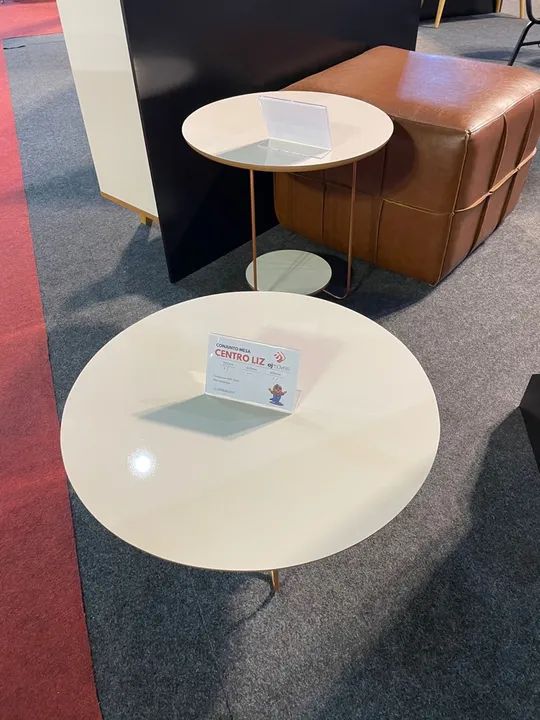 Conjunto de Mesa de centro redonda branca - Foto 2