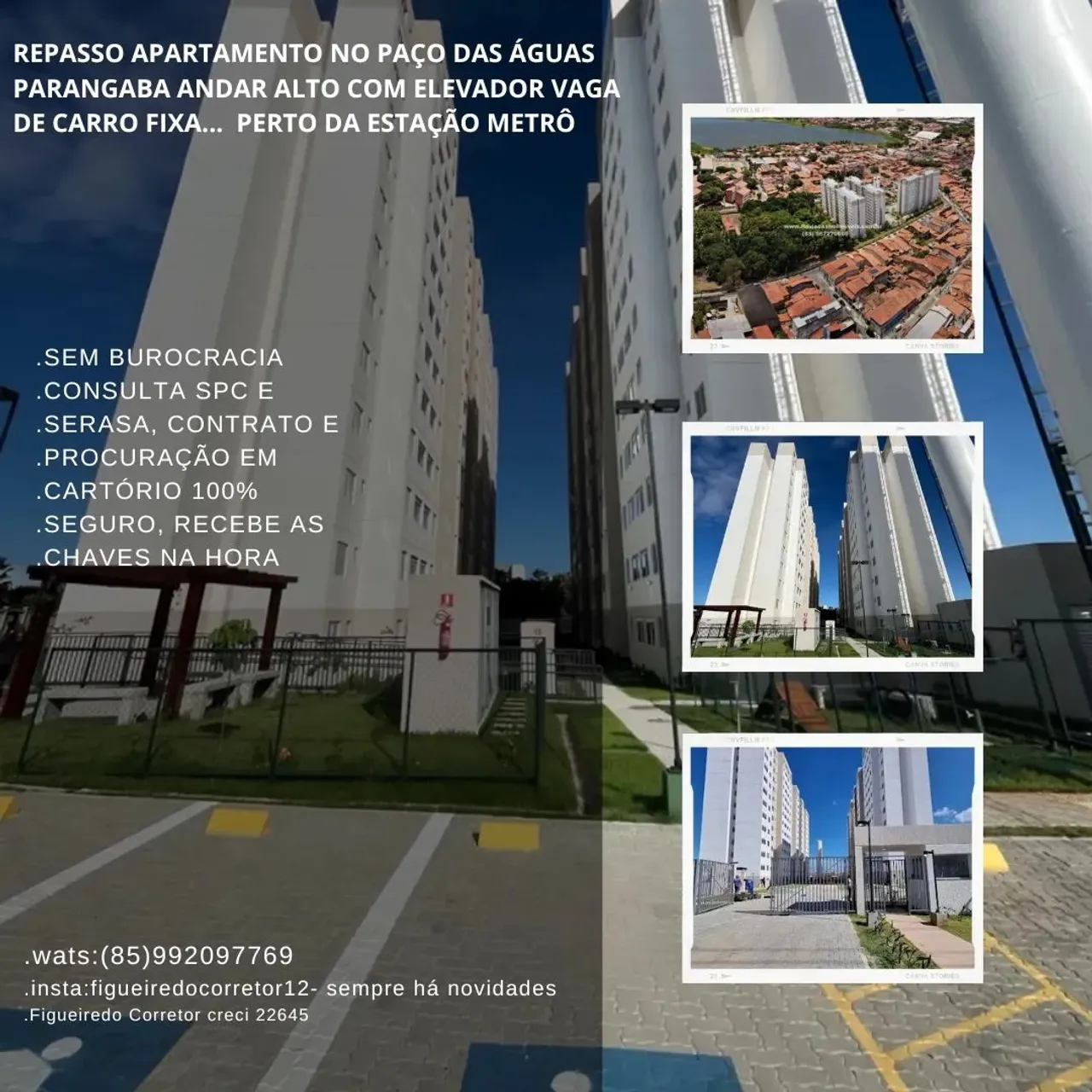 APARTAMENTO DE REPASSE NO PAÇO DAS ÁGUAS PARANGABA PARA VENDER LOGO