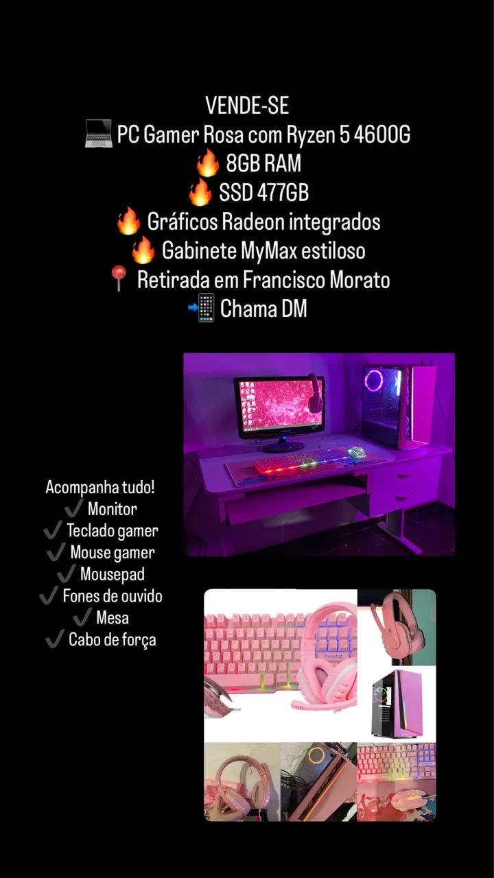 PC Gamer Rosa Completo - Computadores e Desktops - Jardim Rogerio ...