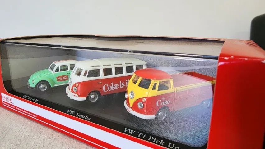 Baixei !!! SET 03 MINIATURAS FUSCA KOMBI SAMBA KOMBI T1 PICKUP COCA-COLA (CARRINHO / MINIS - Foto 2