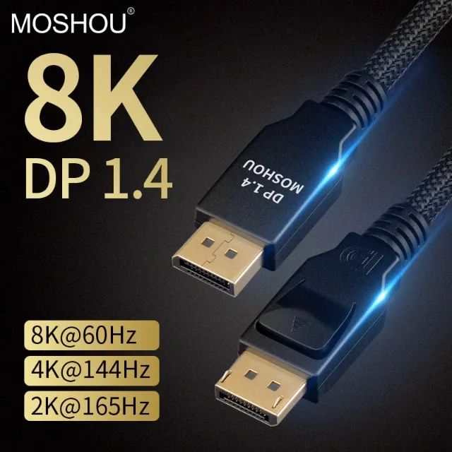 Cabo Displayport 1.4 8k 60 4k 144 Nvidia G-sync 1,5m Moshou - Foto 3
