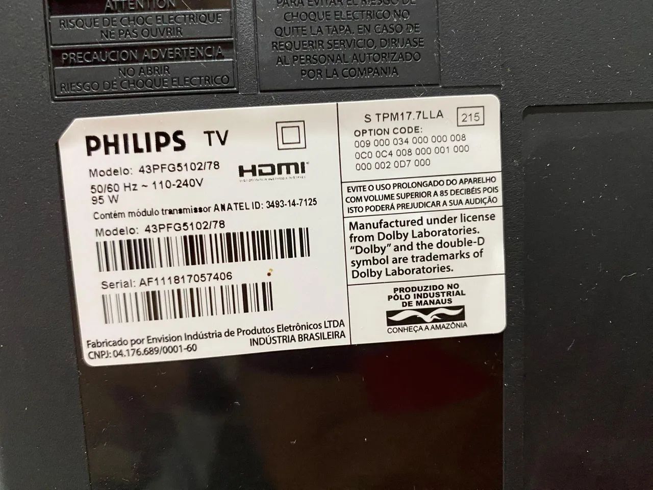 TV Philips 43 polegadas 64167723766273122