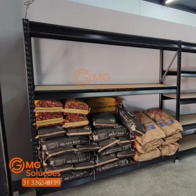 Estante de 200kg para estoque de carvão e distribuidoras