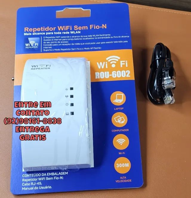 Repetidor de Sinal WiFi de Alta Velocidade e Gigas -  Entrega das 9 até as hrs22