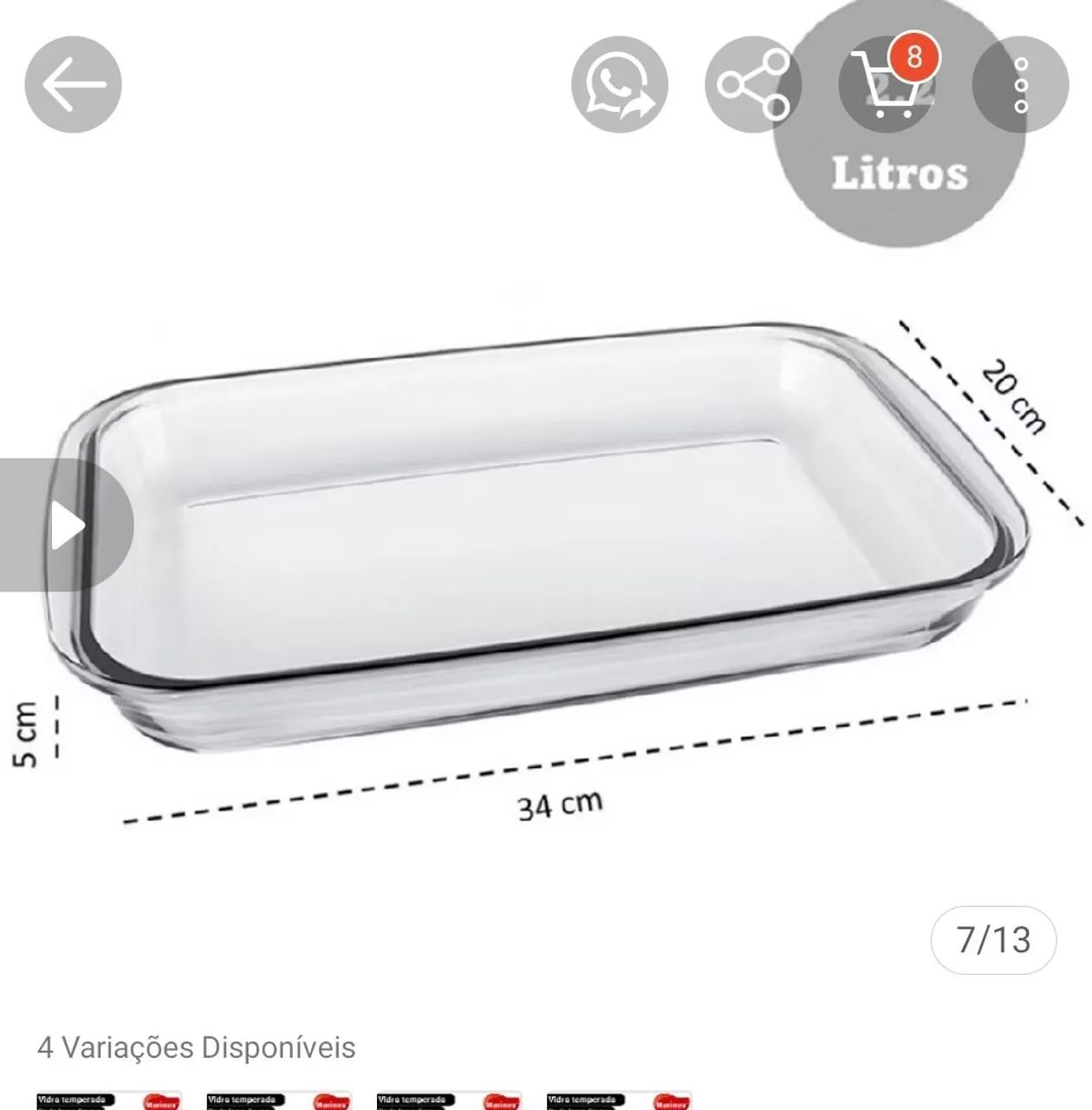 Assadeira de Vidro Retangular - Foto 3