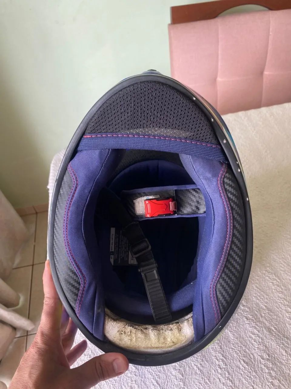 Capacete AXXIS Azul e Verde - Foto 3