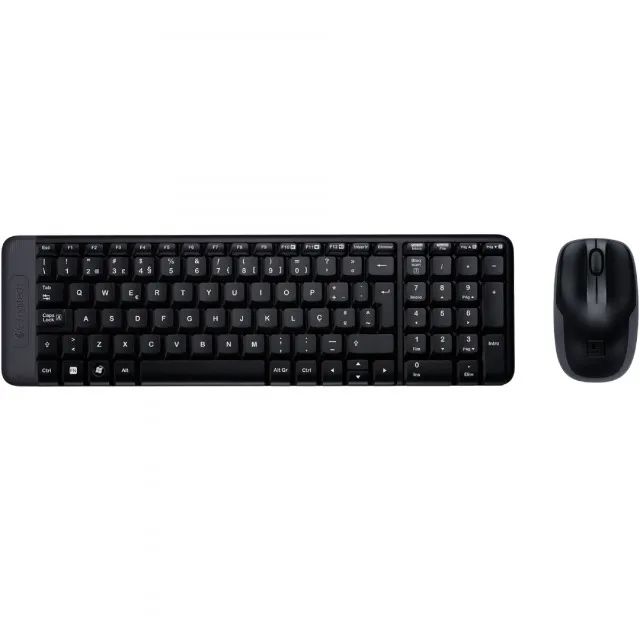 Combo Teclado e Mouse Logitech MK220 Sem Fio Black ABNT2