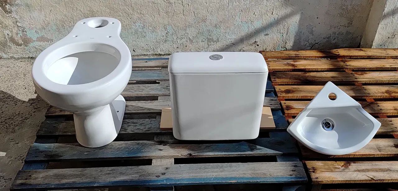 Kit banheiro - Vaso, caixa acoplada e Cuba