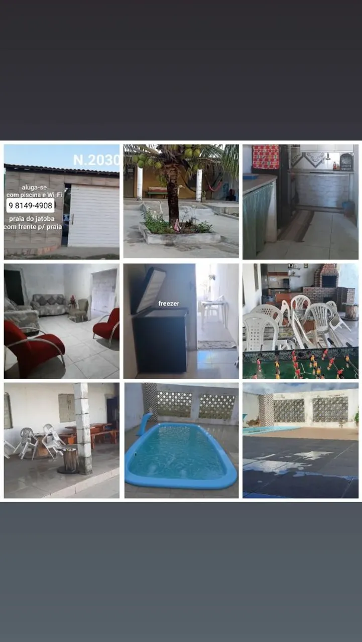 Casa de temporada na Praia do Jatobá com piscina e Wi-Fi