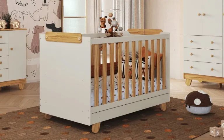 Berço Pingo Americano 4x1, 100% MDF - Peroba