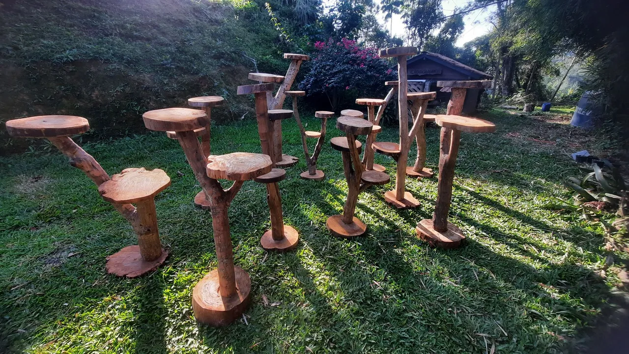 Floreira Suportes de Madeira para Plantas - Decoração Rústica