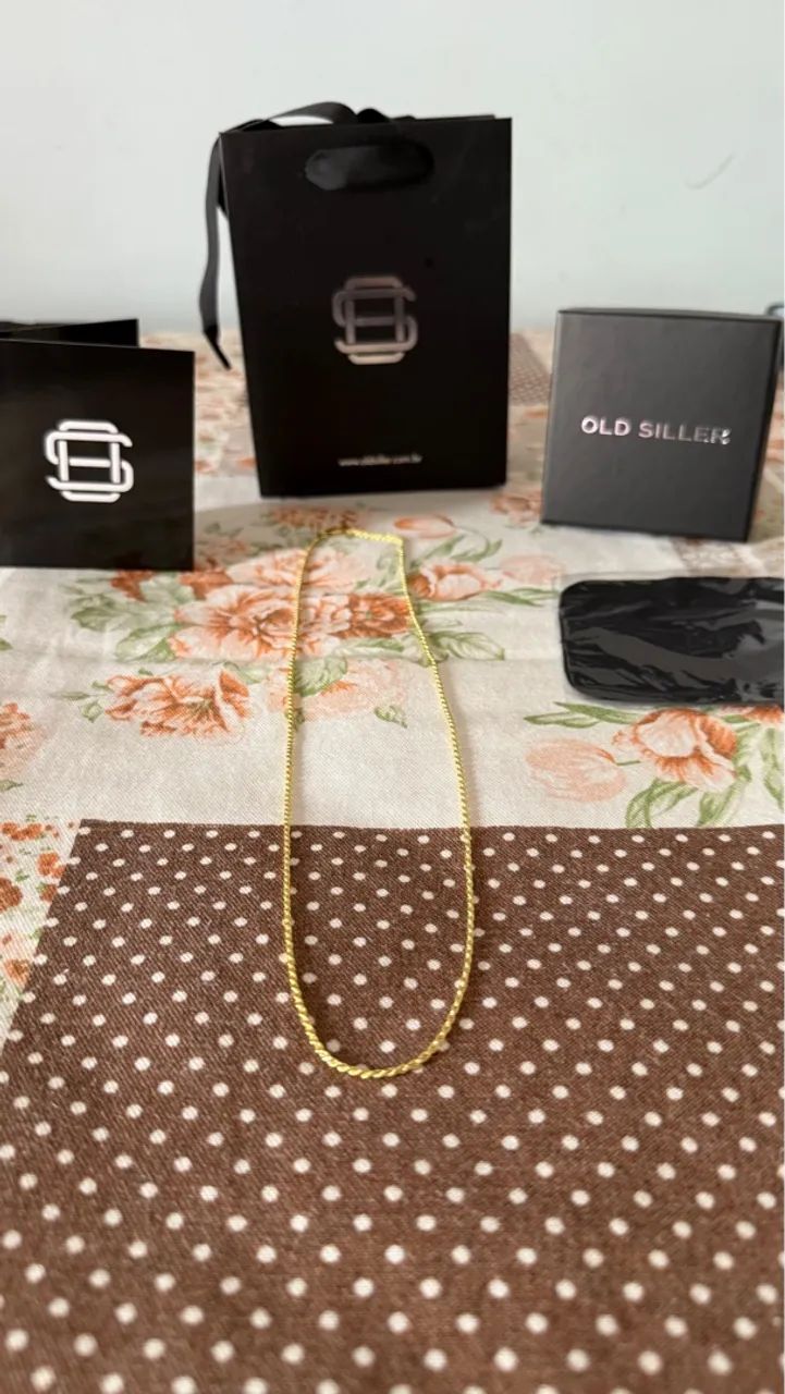 Corrente 60 cm prata 925 banhada a ouro 18K - Foto 3