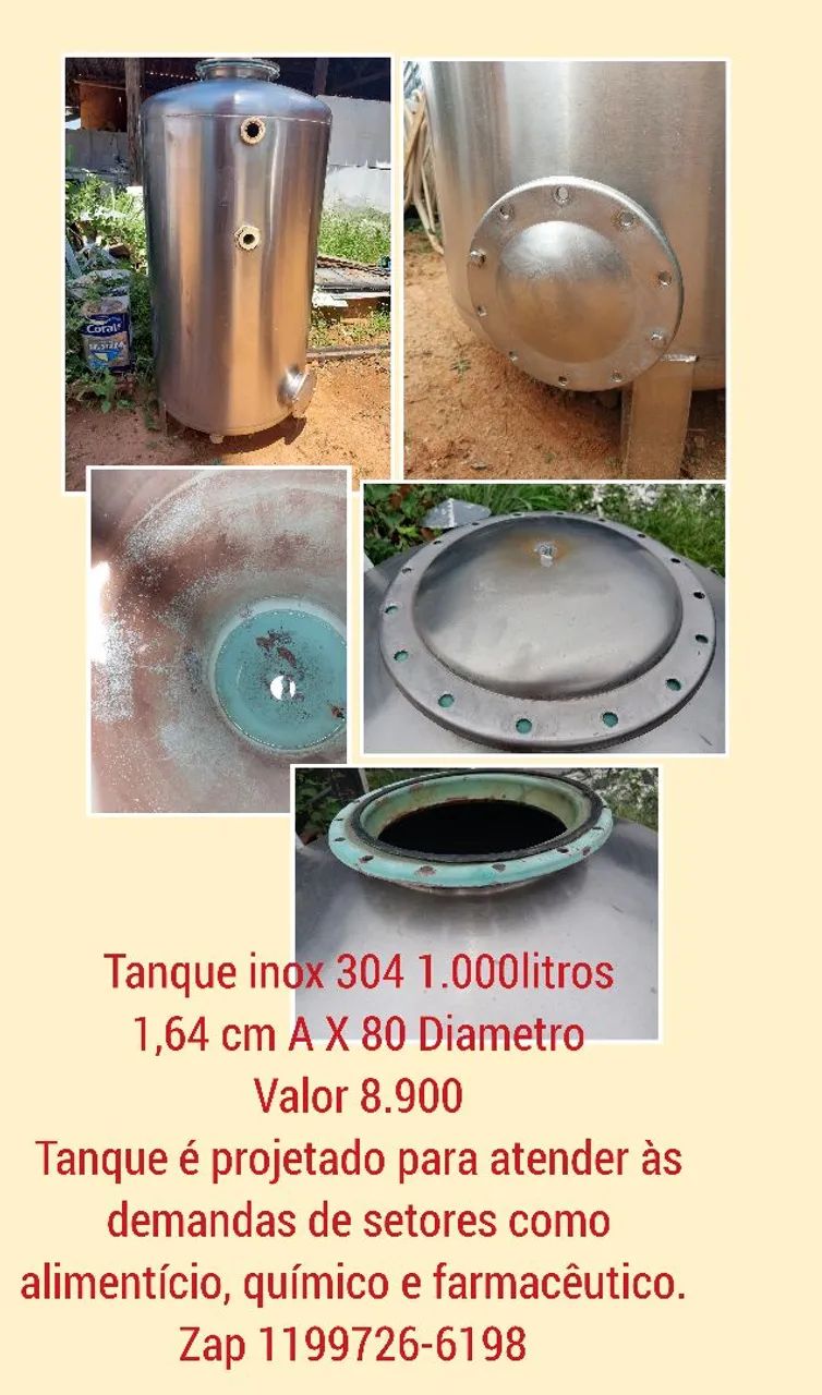 Tanque Inox 304 1.000 Litros