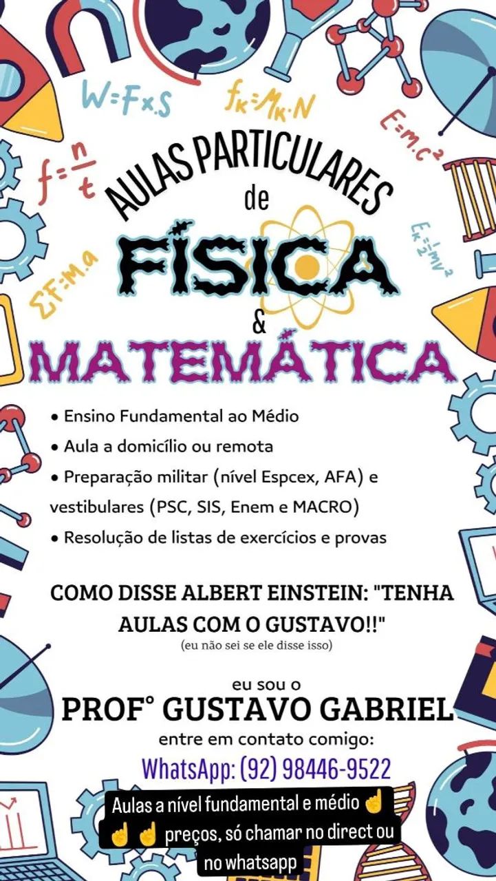 Aulas particulares de física e matemática 