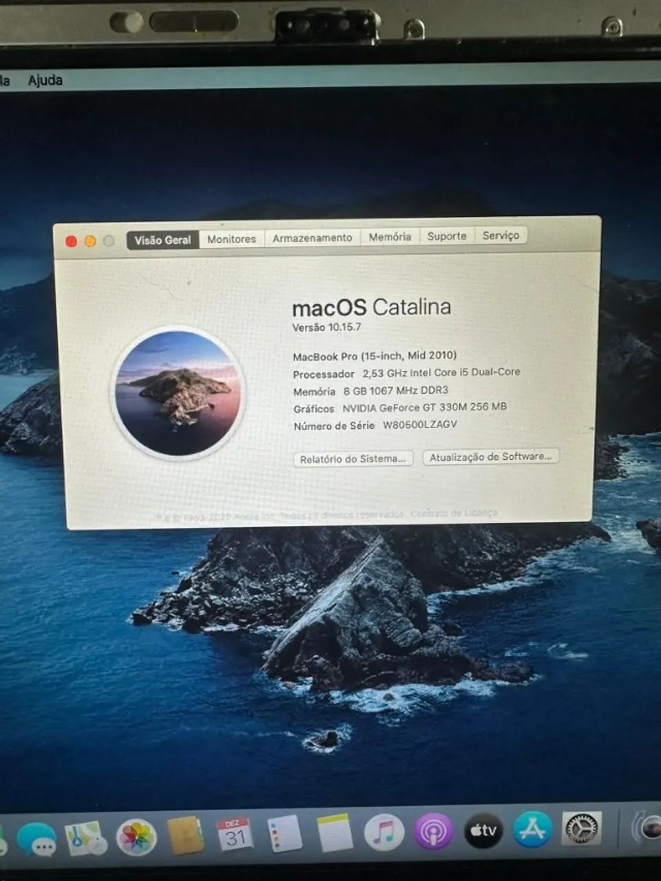 MacBook Pro | 15 polegadas | 8GB Ram | 240GB SSD | Intel Core i564302536096387121