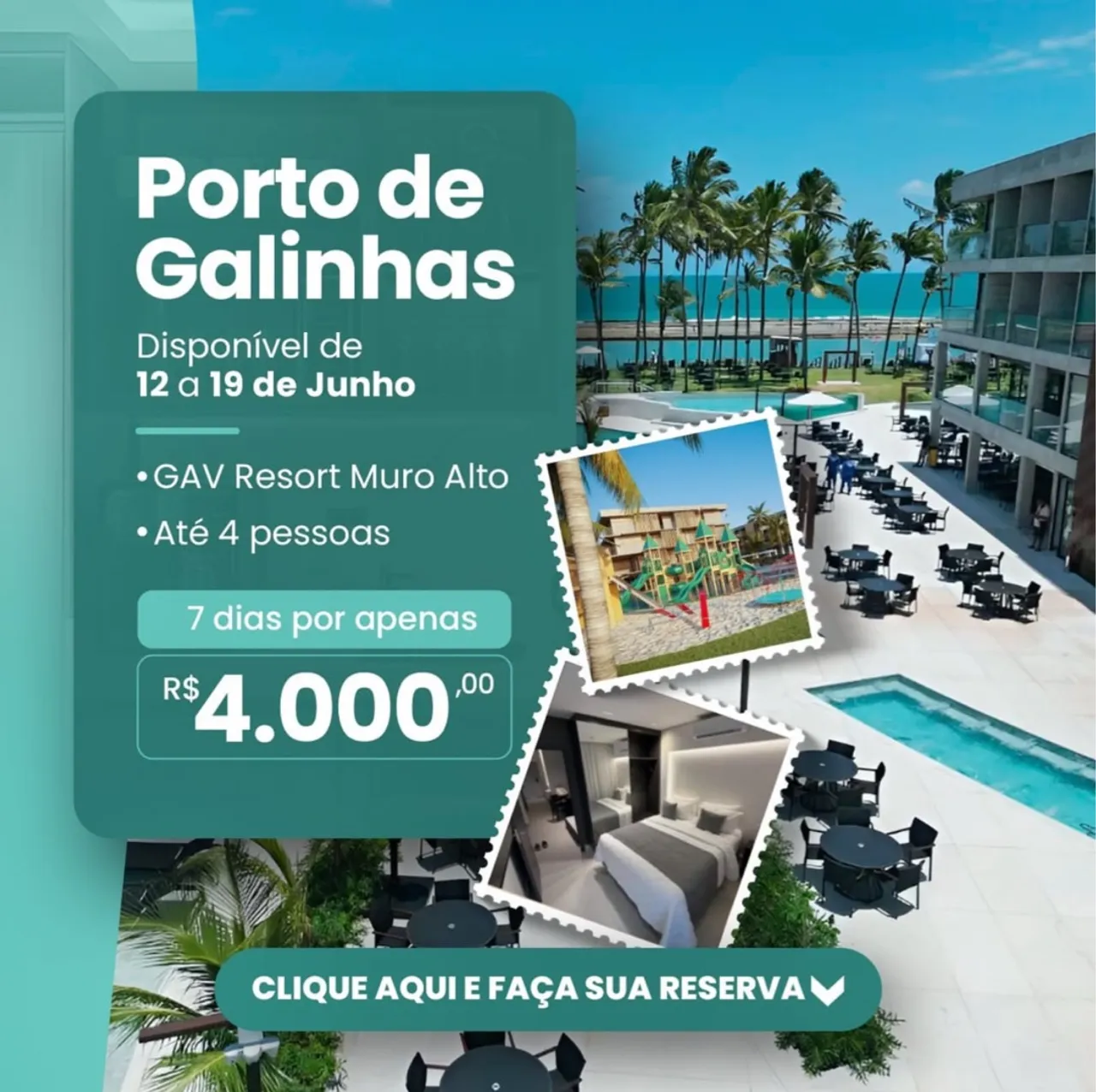Pacote exclusivo no GAV Resort