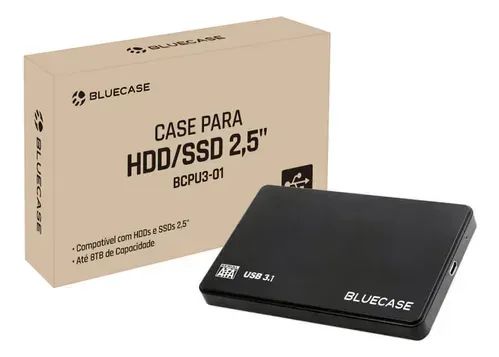 Case usb Hd/ssd 2,5 Sata Usb 3.0 Preto