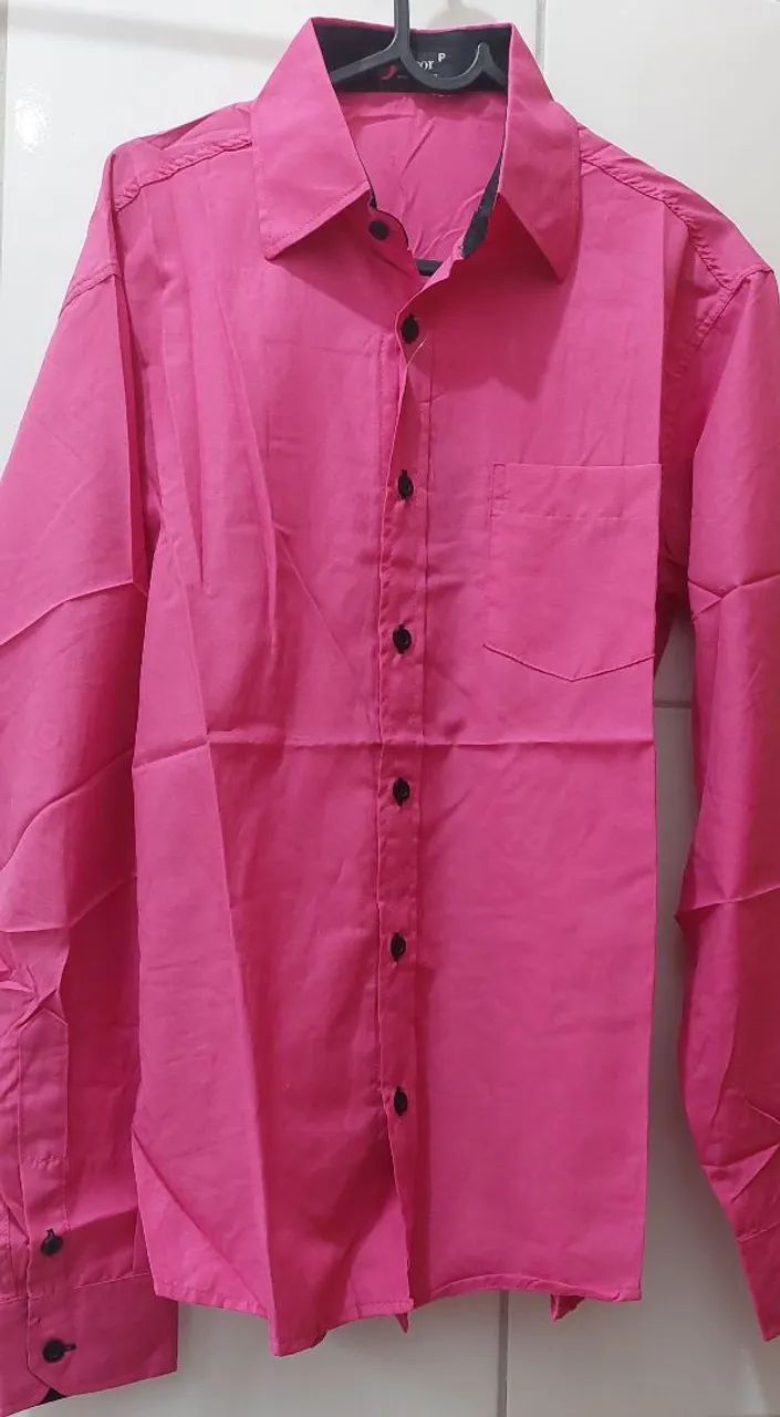 Camisa Social Rosa  ( P ) - Foto 4
