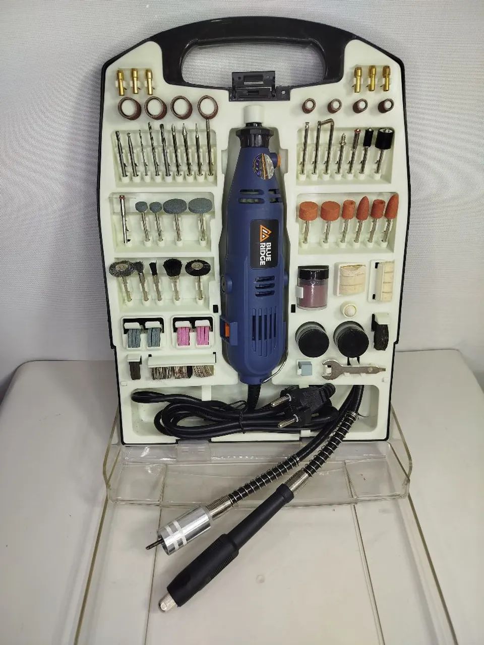 Mini Retífica Ferramentas Rotativas 233 peças - Foto 4