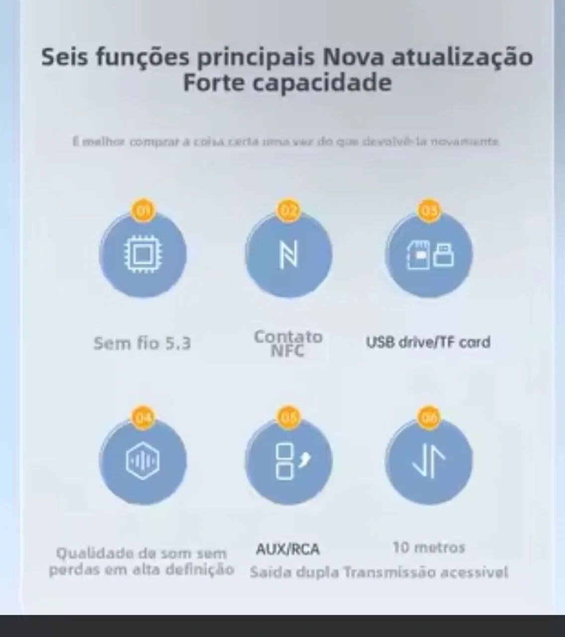 Receptor de áudio e bluetooth com NFC, USB, Leitor de Cartão  - Foto 3