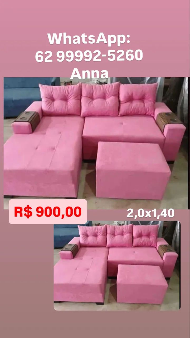 Sofá com Chaise (///).(///)