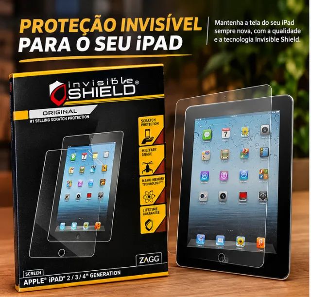 Película Protetora Invisible Shield ZAGG para iPad 2/3/4 - Original