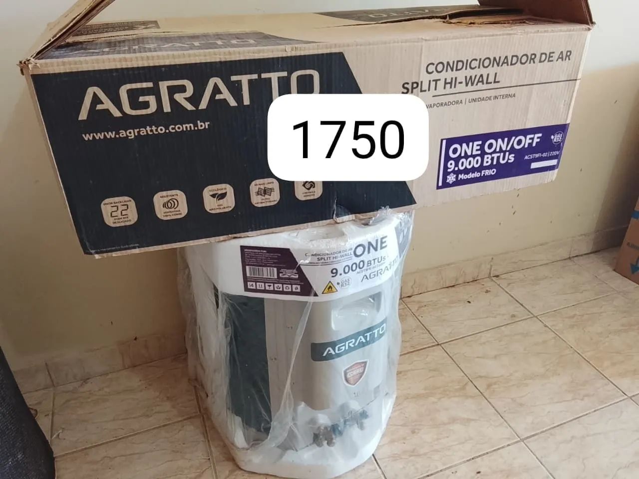 CENTRAL DE AR AGRATO 9 MIL BTUS NOVA