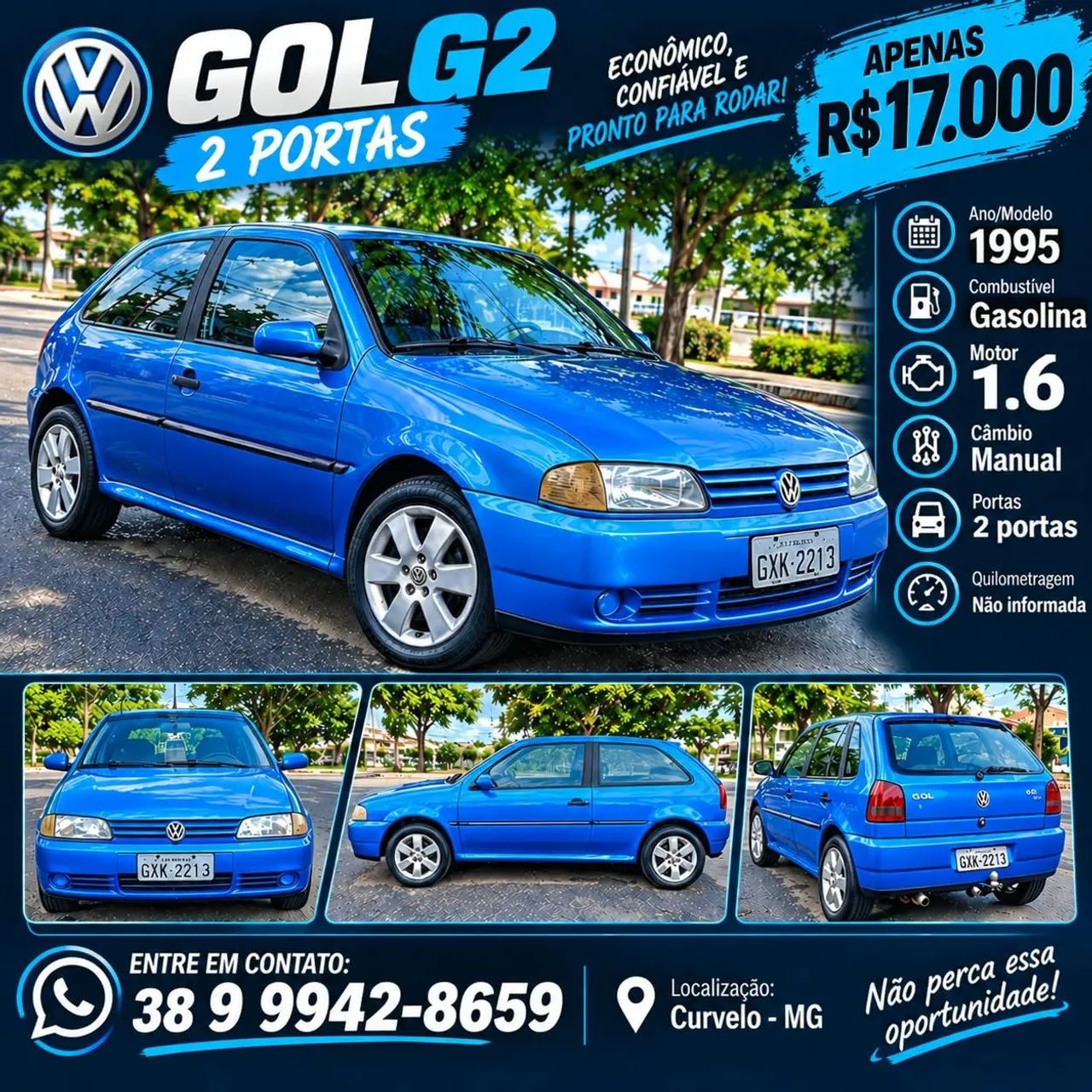 Volkswagen Gol Geração II Special 1.0 8V 58cv Gasolina Mec. 2P 1999