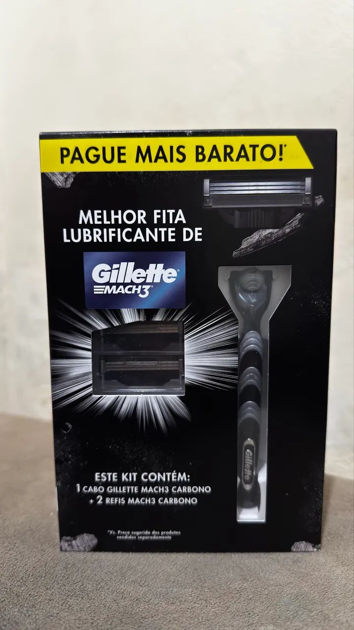 Gillete Mach3 Carbono Kit Cabo + 2 Refil