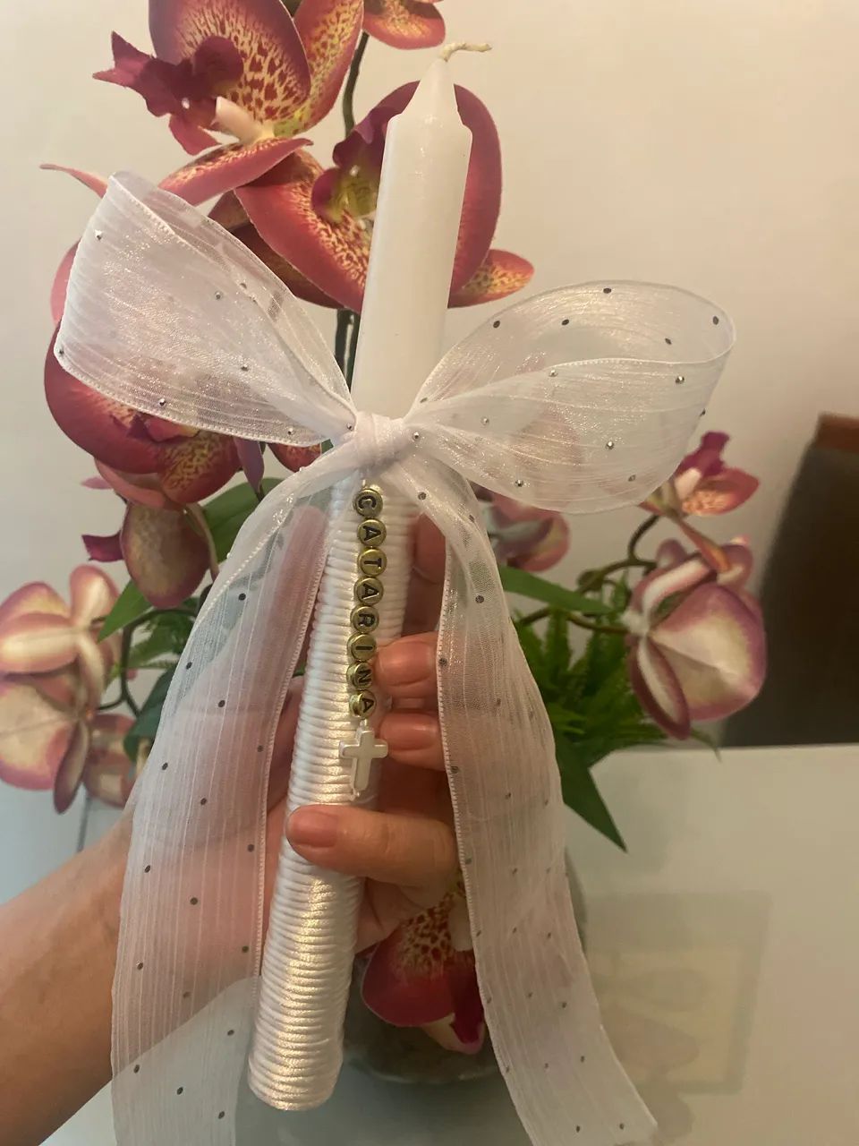 Vela personalizada para batizado 
