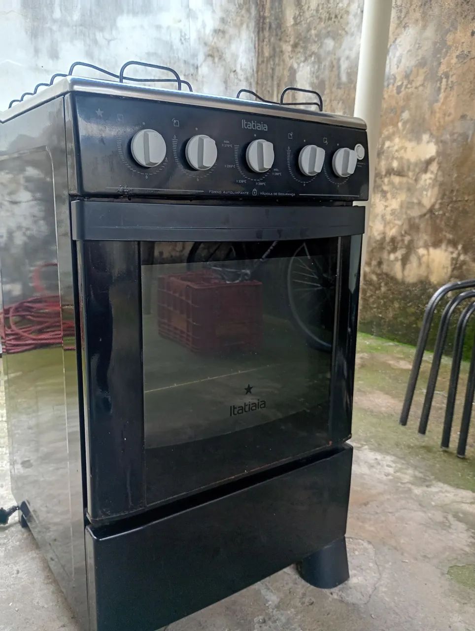 Fogão 4 Bocas Itatiaia Preto Automático Tampa de Vidro e Mesa Inox - Foto 2