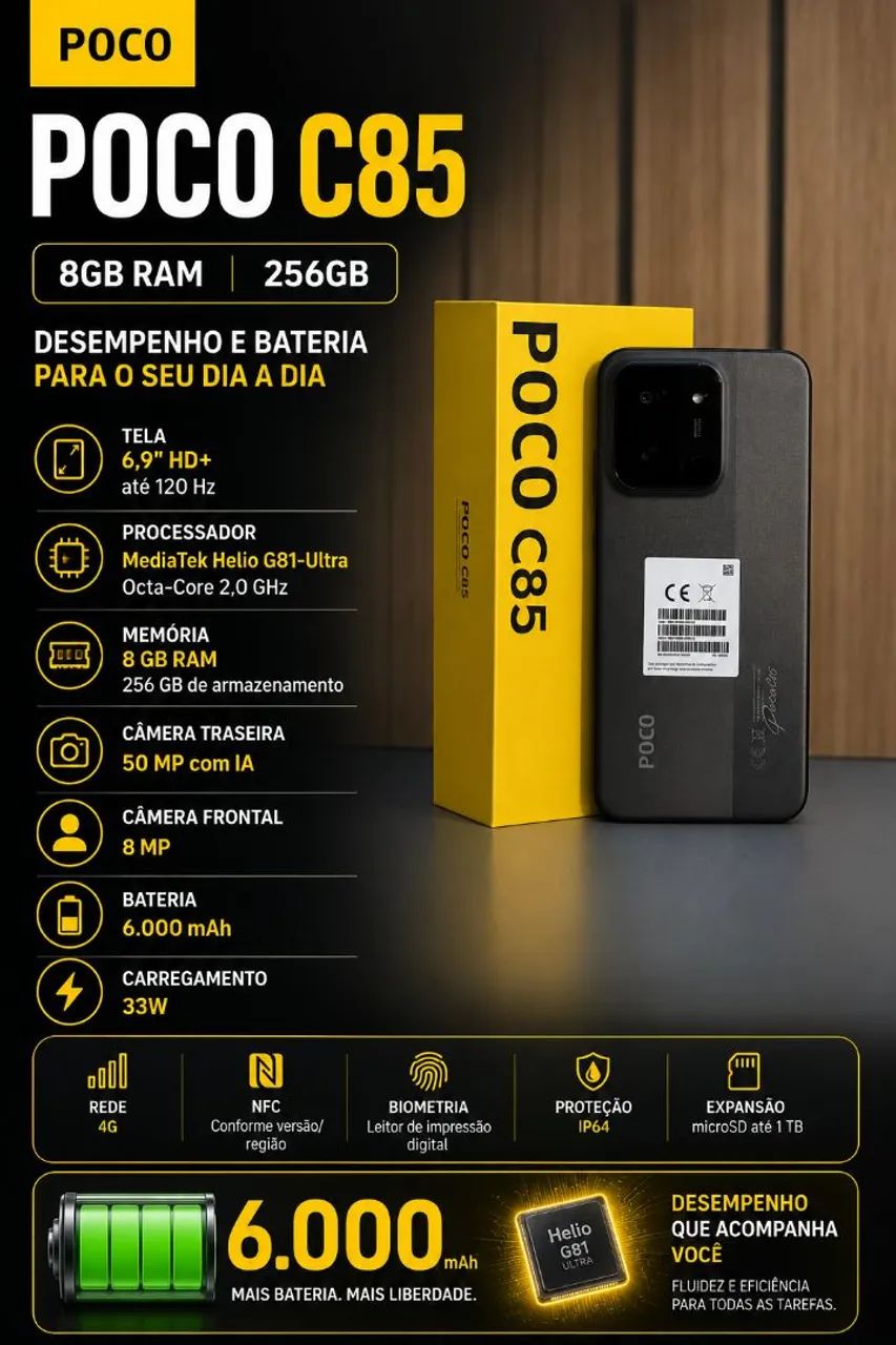 Poco C85 NFC 8 RAM 256 GB  - Foto 2