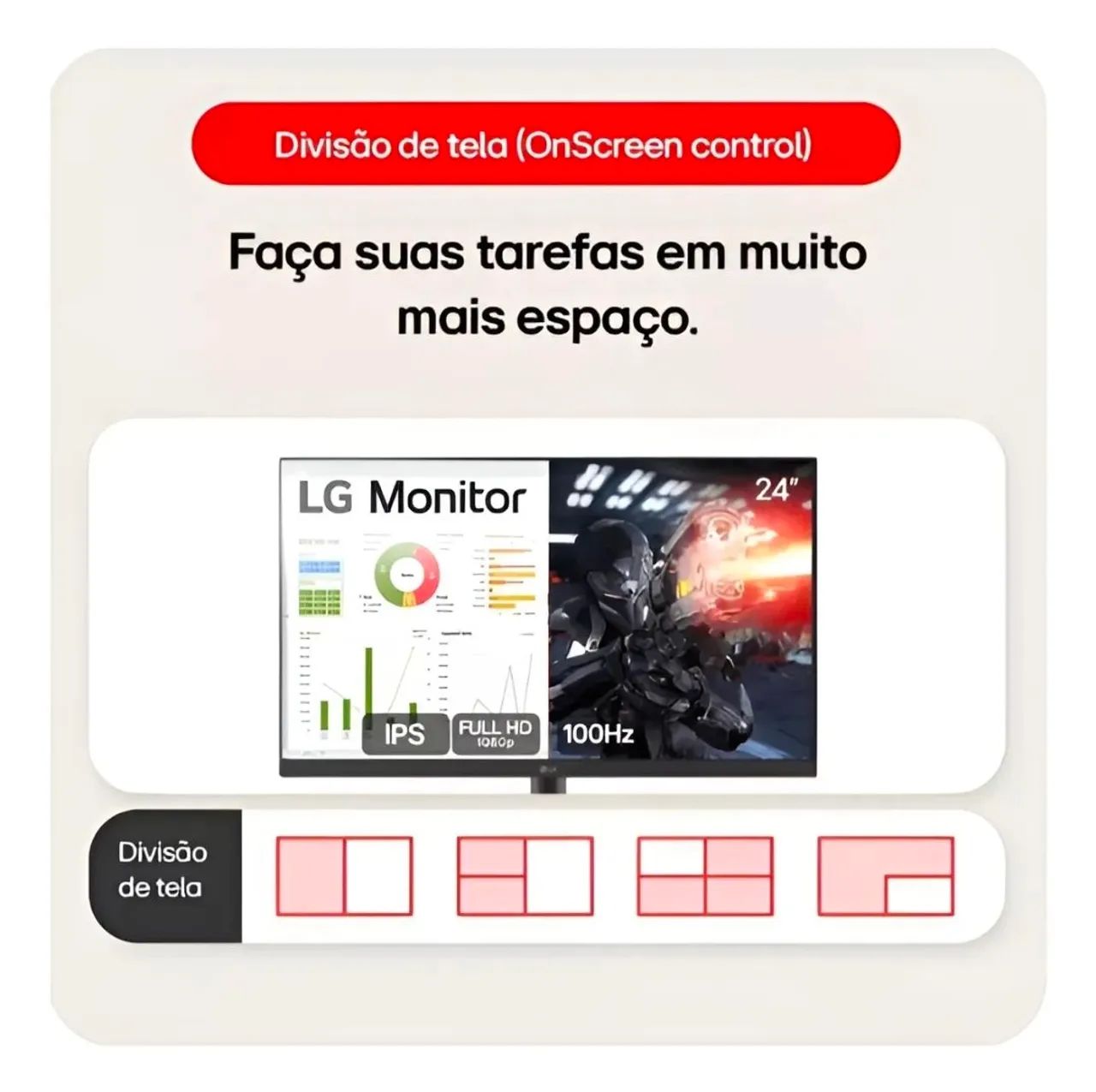Monitor Lg Gamer 24 polegadas IPS Fhd 100hz Anti-reflexo Bivolt 1920x1080p 5ms 2x HDMI, P2 - Foto 4
