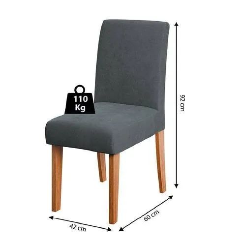 Mesa de Jantar Tok Com 4 Cadeiras Cinza - Foto 2