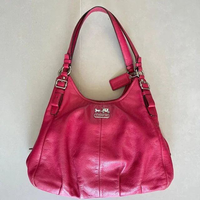 Bolsa rosa pink couro pelica Coach