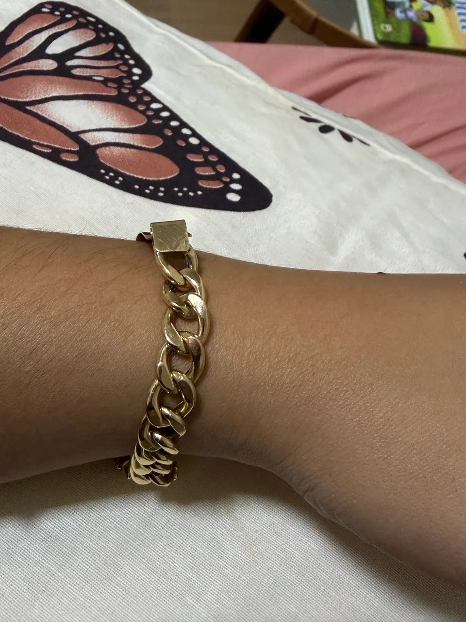 Pulseira chapa ouro 18k 750 - Foto 2