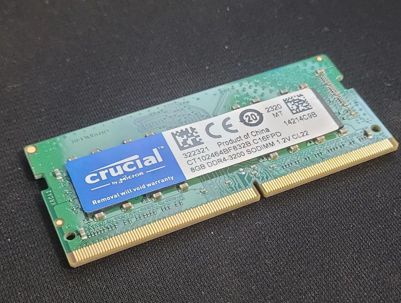 crucial 8G DDR4-3200 SODIMM 1R ×２（中古16G） Memória Crucial 8GB DDR4 3200 SODIMM - Memória RAM - Jardim Nossa