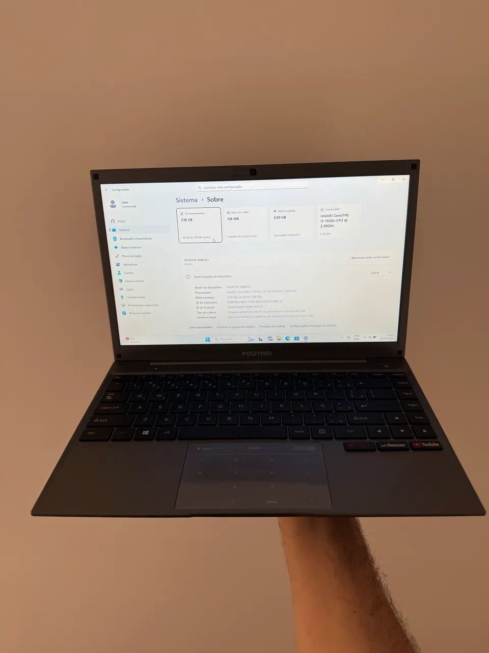 notebook positivo i3 7 gen com 240gb ssd