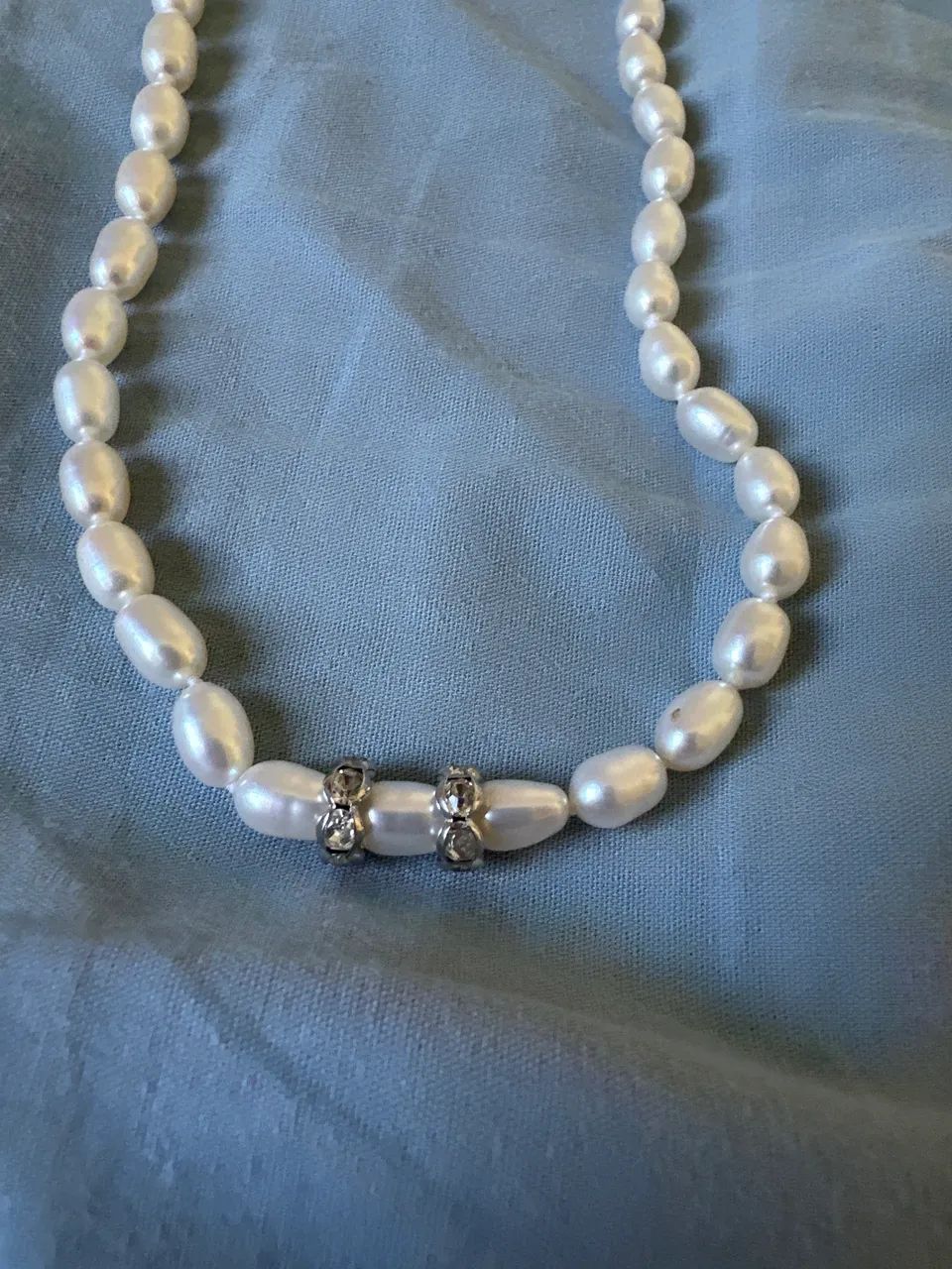 Colar de pérolas com strass - Foto 3