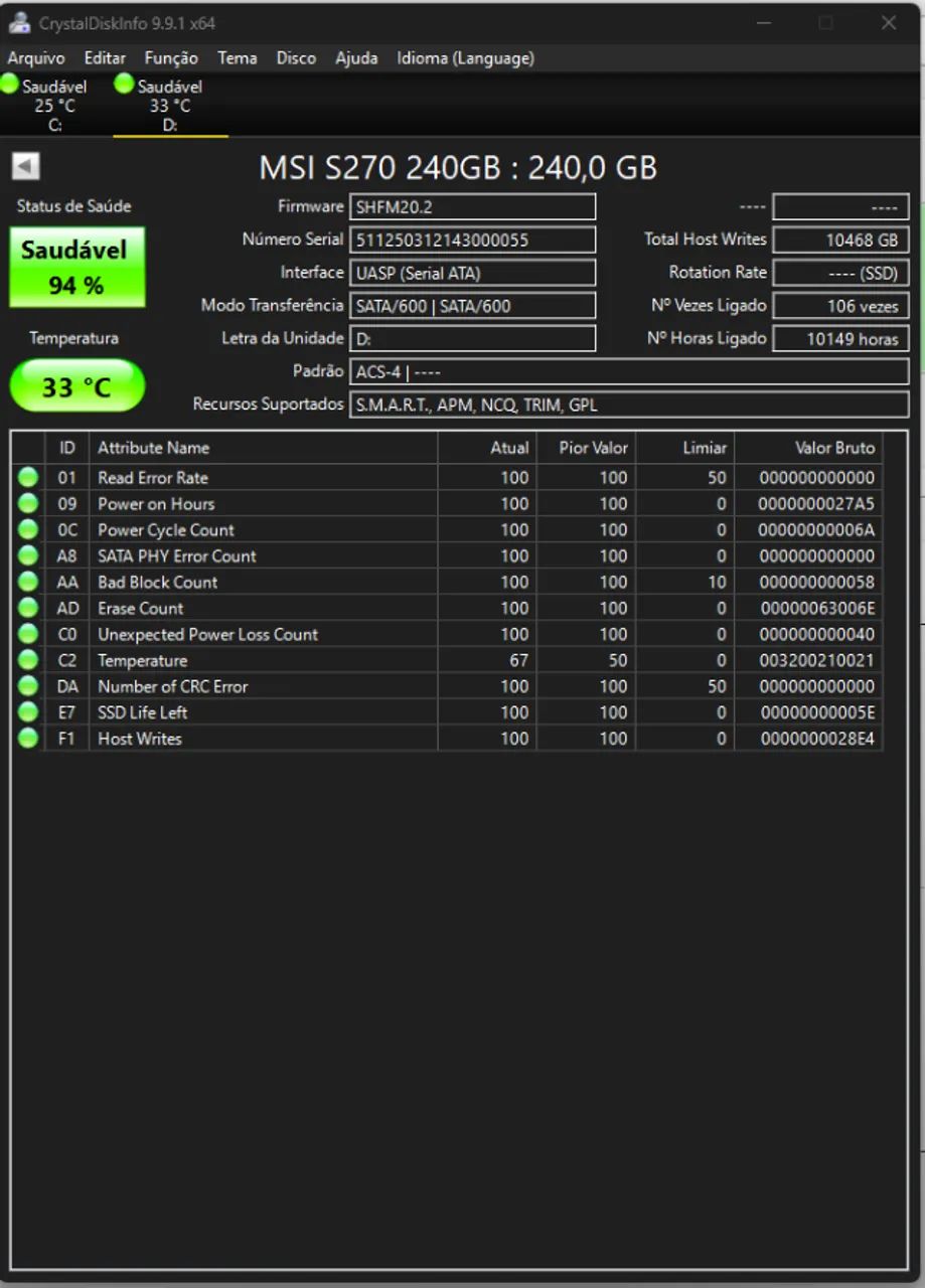 HD SSD MSI Spatum de 240GB - Foto 2