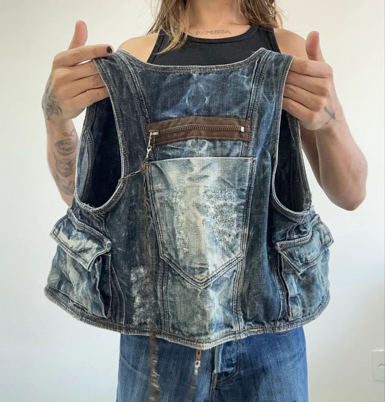 Colete/bolsa Jeans 2 em 1  - Foto 2