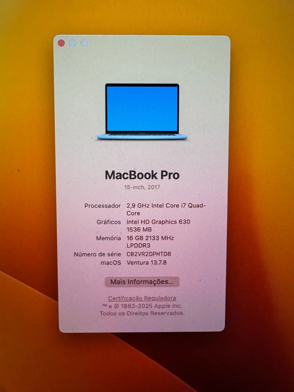 MacBook Pro 15" 2017 i7 16GB 512GB SSD Touch bar - Foto 2